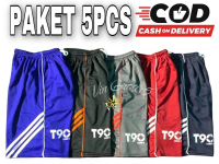 ISI 5 PCS Celana Olahraga Pria Wanita T90 Sport | Celana Kolor Pendek Training Uniseks Santai List S
