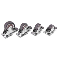 4Pcs Heavy Duty Furniture Mute Soft Rubber Swivel Casters Office Chair Caster Wheels Roller for Platform Trolley Chair B