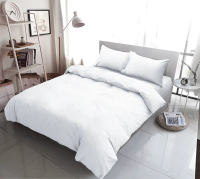 Kintakun Bedcover Set Sprei Flat 160/180 Aesthetic White Warna Polos Dluxe Microtex 20cm