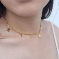 Kalung Nama Huruf Nagita Lapis Emas