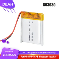 803030 3.7V 700mAh Lithium Polymer Rechargeable Battery Li ion Cell For Smart Watch GPS LED Lights MP3 MP4 PDA Massager 083030