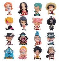 9cm Anime One Piece Luffy Zoro Chooper Nami Sanji Robin Hancock Ace Sabo Action Figure Q Version PVC Toys Collection Model Doll