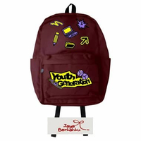 [BIG SALE] tas ransel sekolah pria-wanita keren simple distro varian warna berkualitas Merah maroon 