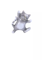 Glamorousky Simple and Cute Plated Gold Enamel Grey Cat Brooch