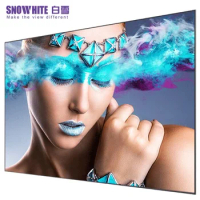 100 inch ultra short throw anti-light fresnel soft projection screen ust alr fixed frame projector