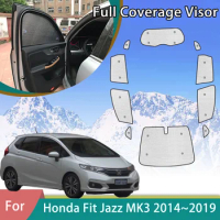 For Honda Fit Jazz 3 MK3 GK GH GP 2014 2015 2016 2017 2018 2019 Car Sunshade Accessories UV Sun Protection Window Trim Sun Visor