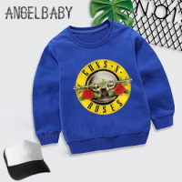 Boys Girls Sweatshirt Kids Rock Band Gun N Roses Print Cartoon Hoodies Children Autumn Tops Baby Cotton Clothes,KYT5196