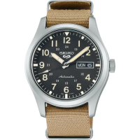 【SEIKO 精工】5 Sports經典軍事尼龍帆布錶帶機械錶(SRPG35K1/4R36-10A0U)