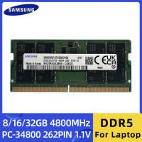 Samsung Memoria Ram DDR5 8GB 16GB 32GB 4800MHz PC5-34800 1.1V 262 Pin for Laptop Notebook Computer RAM