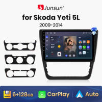 Junsun V1 AI Voice Wireless CarPlay Android Auto Radio for SKODA Yeti 5L 2009- 2014 4G Car Multimedia GPS 2din autoradio