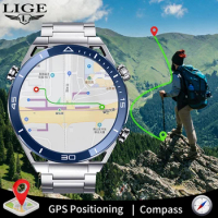 LIGE New GPS Tracker Bluetooth Call Ultimate Smart Watch Men Full Touch Sport Watch ECG+PPG Men Smartwatch Waterproof For Huawei