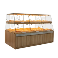 shelf supermarket design shelves for wall mounted Customized 3 tier wall bread bakery display cabinet case shelf