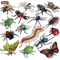Oenux Simulation Wild Insect Animals Model Dragonfly Grasshopper Centipede Action Figures Miniature Education Collection Kid Toy
