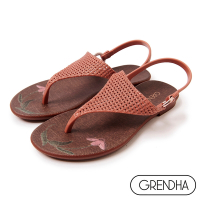 Grendha 南美風情編織平底涼鞋-咖啡