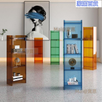 開立發票 免運透明展示櫃 玻璃展示櫃 公仔櫃 模型櫃 收納櫃 置物櫃 北歐風輕奢置物架亞克力客廳收納展示架設計師多層落地書架裝飾柜