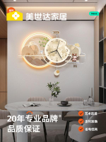 樂享居家生活-美世達掛鐘客廳2023新款簡約現代大氣餐廳創意時鐘表掛墻裝飾壁燈掛鐘 時鐘 電子鐘 居家裝飾