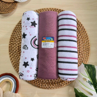 Seri Taro DM - 3 PCS Bedong Motif UK Jumbo 90x110cm Bahan Kaos SNI Bedong Bayi New Born Bedong Bayi 