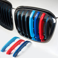 Car Front Racing Grills Trim Strips For BMW X1 2016-2023 ABS Grille Cover Clip Car Sport Styling Decoration Accessories