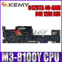 C425TA Motherboard for ASUS C425TA C425T Laptop Motherboard Mainboard 64G 128G SSD 4G-RAM M3-8100Y CPU