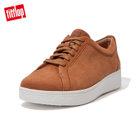 【FitFlop】RALLY SUEDE SNEAKERS 運動風繫帶休閒鞋(淺褐色)