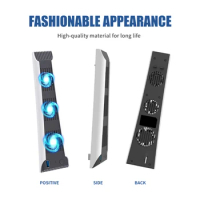 Cooling Fan For PS5 Console External Host Vertical Cooling Fan 3 Quiet Fans Stand for Playstation 5 Console Cooler