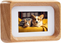 Kattepote Petit Wooden Tabletop Photo Frame 5x3.5 inches with passe-partout for 50x70 mm photo Natur