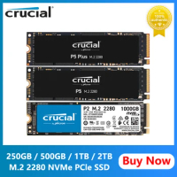 Crucial P3 Plus PCIe 4.0 M.2 2280 3D NAND NVMe SSD 500GB 1T 2TB 4TB Gaming solid state drive up to 5000MB/s For Laptop Desktop