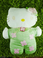 【震撼精品百貨】Hello Kitty 凱蒂貓 KITTY絨毛娃娃-玫瑰圖案-綠色 震撼日式精品百貨