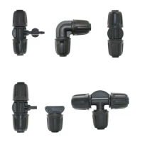 16mm Pe Tube Connecters Tee Elbow End Plug ​Joints With Lock Nut 1/2" x 1/4'' 6mm Pipe Reduced Barb Coupling Farm Irrigation