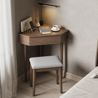 實木轉角化妝桌家用省空間梳妝桌辦公桌床邊簡約現代梳妝臺