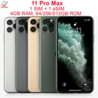 Original Apple iPhone11 Pro Max 64GB 256GB 512GB ROM 6.5" Genuine OLED Face ID RAM 4GB A13 Bionic IOS 4G LTE Unlocked