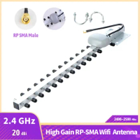 High Gain 2.4G 20dBi Antenna 2400-2500MHz Outdoor Yagi Antenna RP-SMA Male For Wireless Router Modem Booster Amplifier
