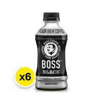 [ แพ็ค 6 ขวด ] Boss Coffee บอส กาแฟพร้อมดื่ม ไม่มีน้ำตาล 230มล. กาแฟ