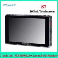 FEELWORLD S7 7 inch Monitor 12G-SDI HDMI2.0 Camera Field Monitor 4K HDR/3D LUT 16:10 IPS Panel Touch Screen Display Screen
