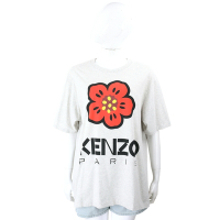 KENZO BOKE FLOWER 扶桑花字母短袖TEE T恤(男女可穿/淺灰色)