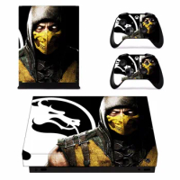Game Mortal Kombat Skin Sticker Decal For Microsoft Xbox One X Console and 2 Controllers For Xbox One X Skin Sticker Vinyl