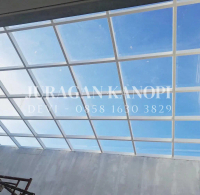 Kanopi atap carport kaca tempered minimallis 10mm
