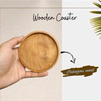 Tatakan Gelas Kayu Universal Pengganti Lepek Kaca - WM -  Wooden Coaster food grade handmade bukan C