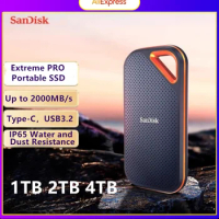 SanDisk 1TB SSDE81 Extreme PRO Portable SSD 2TB 4TB Up to 2000MB/s USB-C, USB 3.2 Gen 2x2 IP65 Water