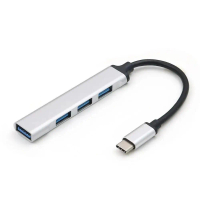 USB 3.0 Hub Pemindah Data Pelbagai Mini 4 Port USB Type-c Hub Pengembang Pemisah Penyesuai USB C HUB