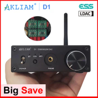 AkLIAM D1 ES9038Q2M DAC QCC5125 Bluetooth DAC Board APTX-HD LDAC HIFI Sound Decoder Rod Rain Audio