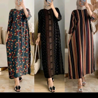 Setelan Baju Tidur Dewasa Busui Panjang Kancing Katun Rayon Dress Celana Pendek Bumil Motif Berbunga