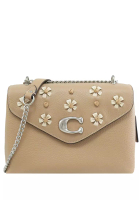 Coach Coach Tammie Shoulder Bag In Signature Canvas With Floral Whipstitch - Beige