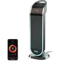 atomi smart 25" WiFi Portable Tower Space Heater - 2nd Gen, 1500W, Oscillating, 750 Sq. Ft. Coverage, Works with Alexa
