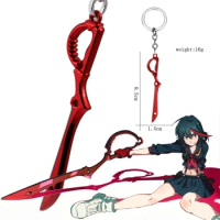Anime Jewelry Kill La Kill Keychain Ryoko Matoi Weapon Model Scissor Blade key Chain Necklace novelty Trinket keyrings