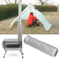 Camping Stove Pipe Pellet Smoker Tube Stainless Steel BBQ Smoke Tube Durable Chimney Pipe Connecting With Stove Pipe For Camping