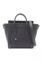 CELINE Pre-Loved Celine luggage nano shopper Handbag leather black 2WAY
