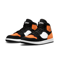 Nike 休閒鞋 Jordan Access 運動 男鞋 喬丹 高筒 皮革 質感 球鞋 穿搭 黑 橘 AR3762-008