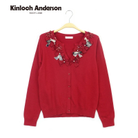 【Kinloch Anderson】V領蝴蝶結針織上衣外套 金安德森女裝(KA0879019 黑/紅)