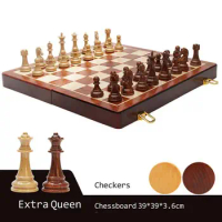 Two-in-one acrylic solid wood high-grade chess box, chess pieces, wooden magnetic chess pieces